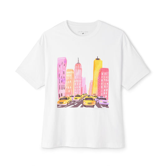 New York City, Women's Graphic T-Shirt, Oversized Tee, White