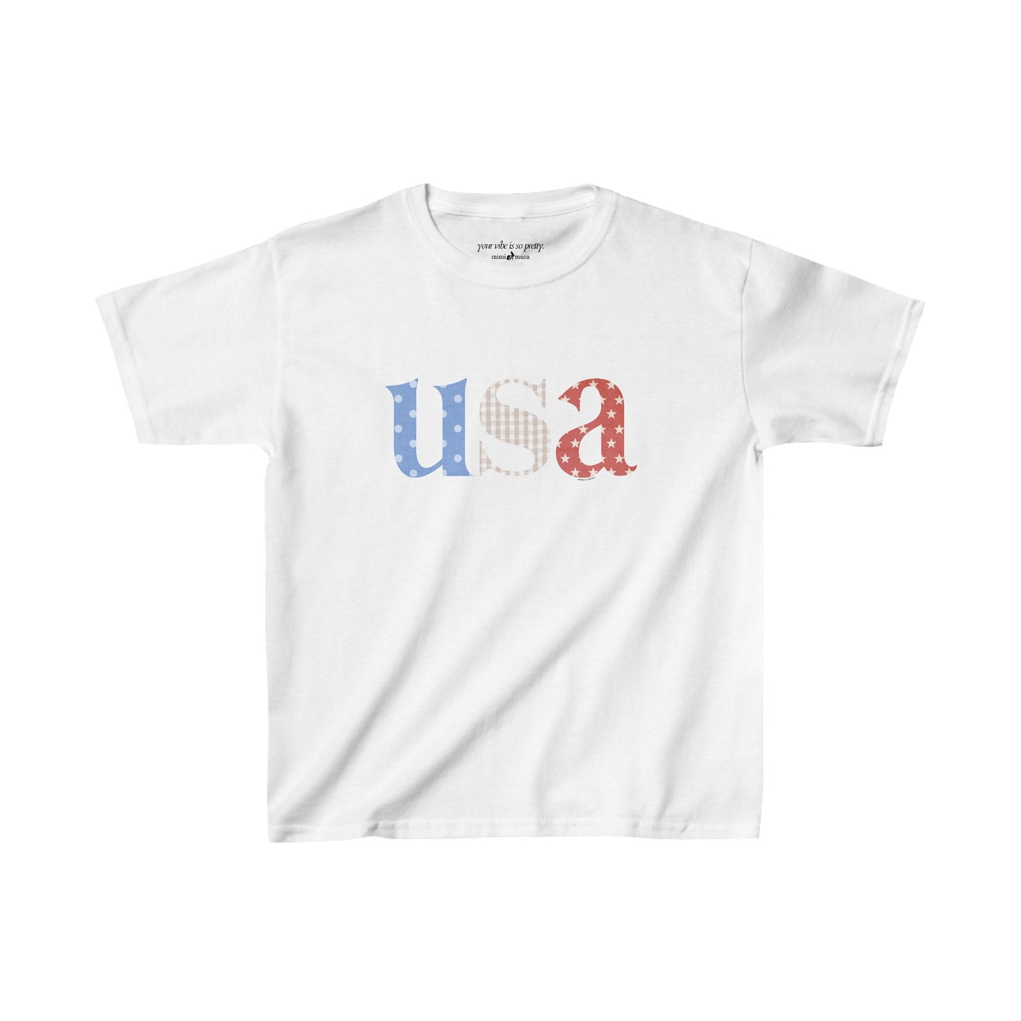 Patriotic, American, USA, Women's Graphic T-Shirt, Baby Tee, White