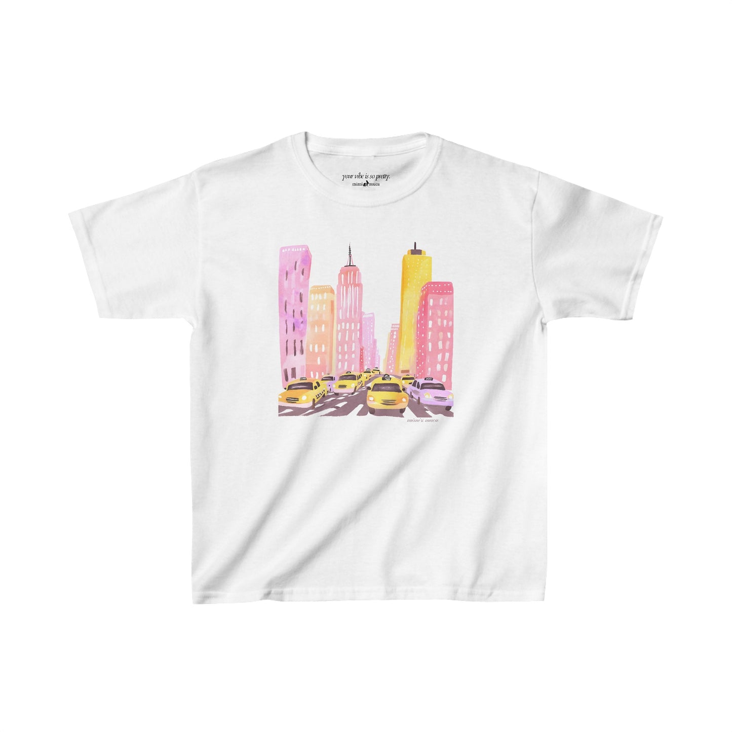 New York City, Women's Graphic T-Shirt, Baby Tee, White